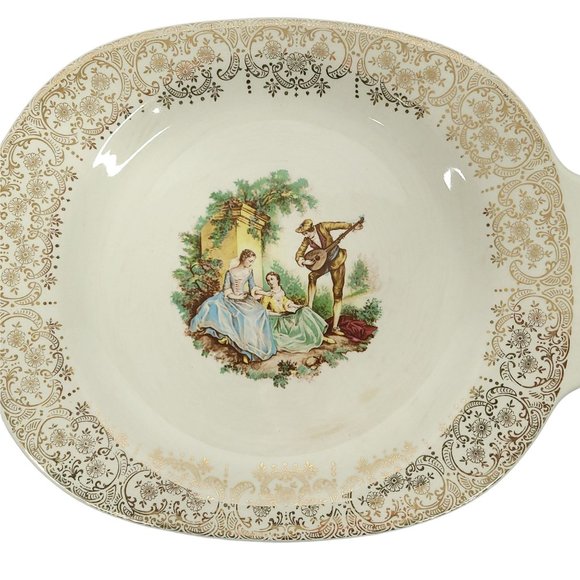 American Limoges Serenade Triumph China Do'r Serving Platter 22K Gold Trim USA - Picture 6 of 11